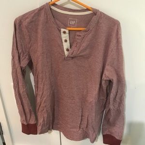 GAP Red with White Striped Henley